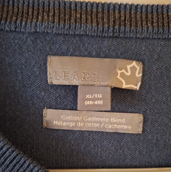 Sears V-neck sweater - Men's XL Blue - Picture 2 of 3